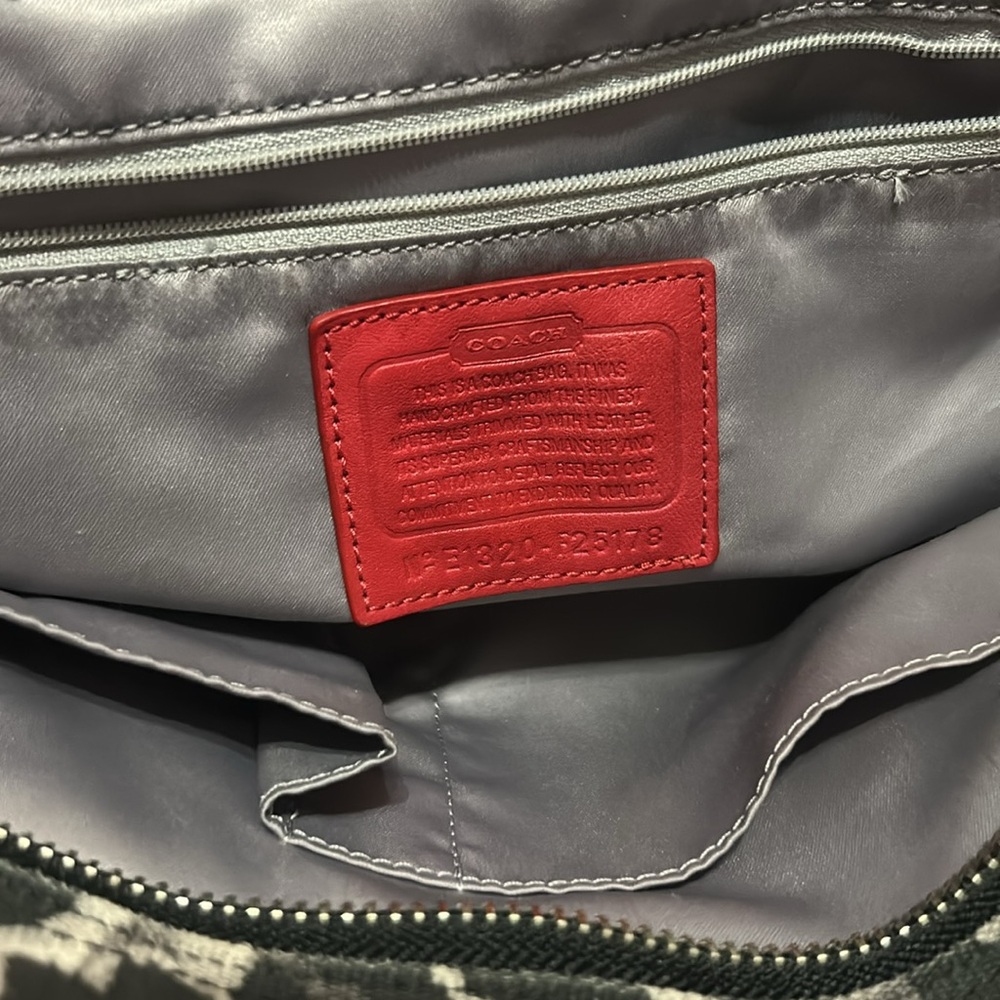 Coach Leopard Print Tote Bag with Red Accents - Picture 7 of 9